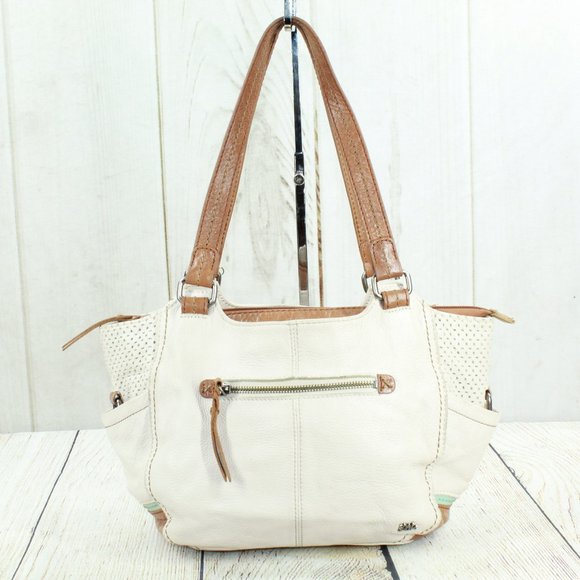 The Sak Cream Brown Leather Purse Shoulder Bag - Picture 2 of 11